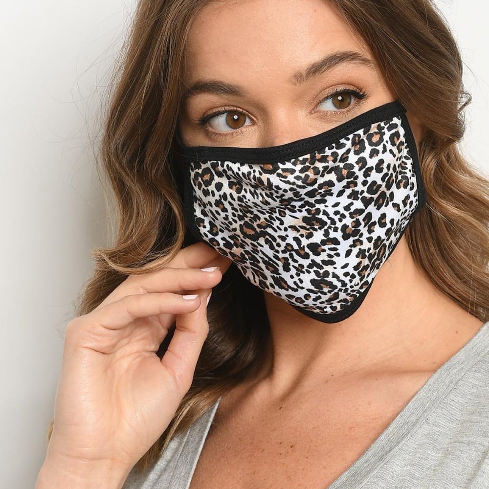 LEOPARD PRINT REUSABLE FACE MASK FOR ADULTS